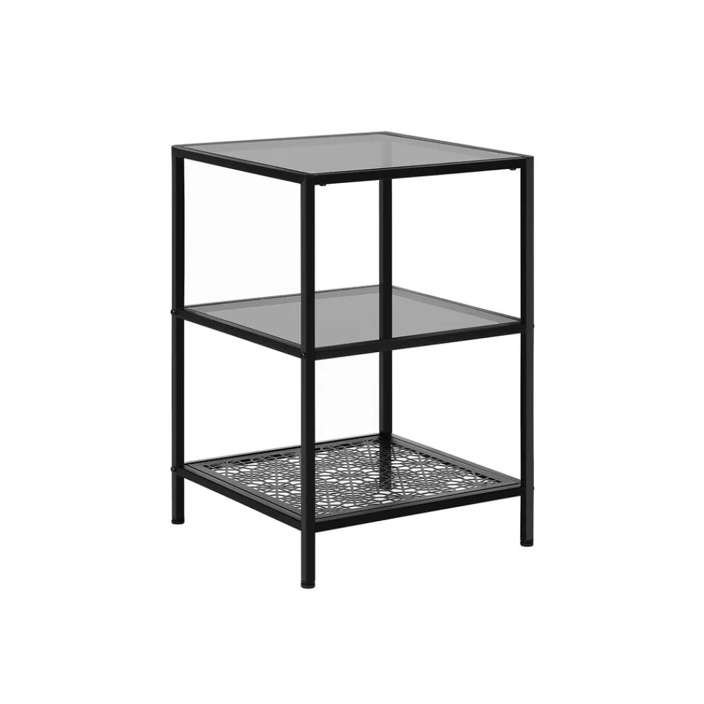 Cheap SONGMICS Beistelltisch mit 2 Ablagen aus Glas