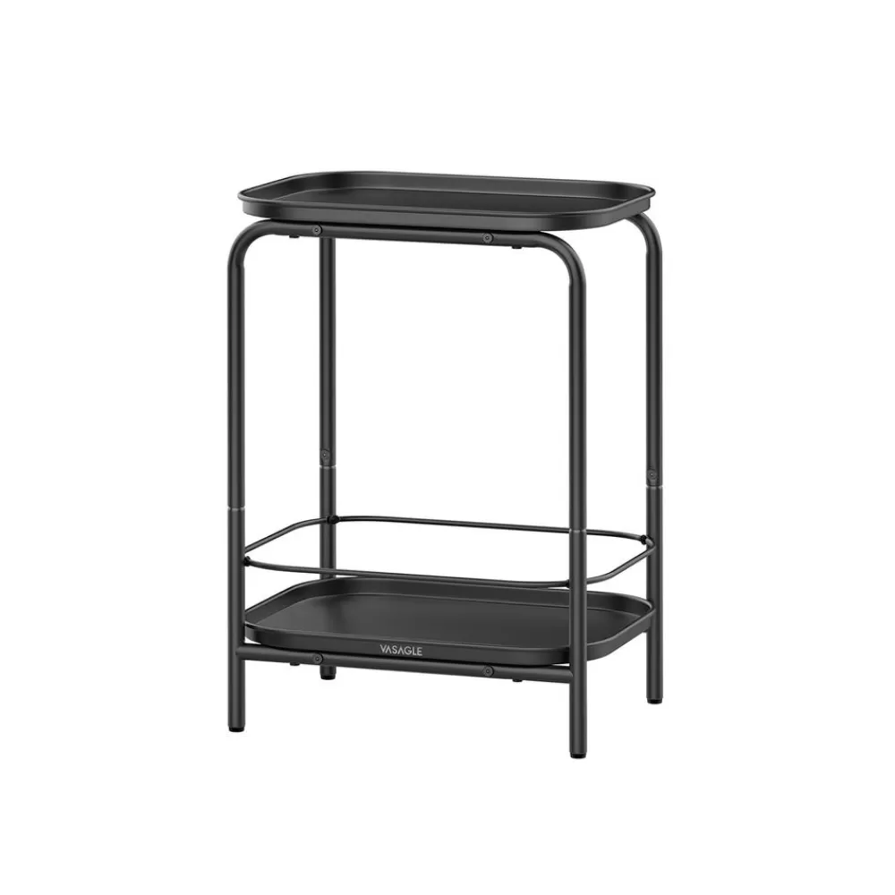 Outlet SONGMICS Beistelltisch mit 2 Ebenen modern tintenschwarz