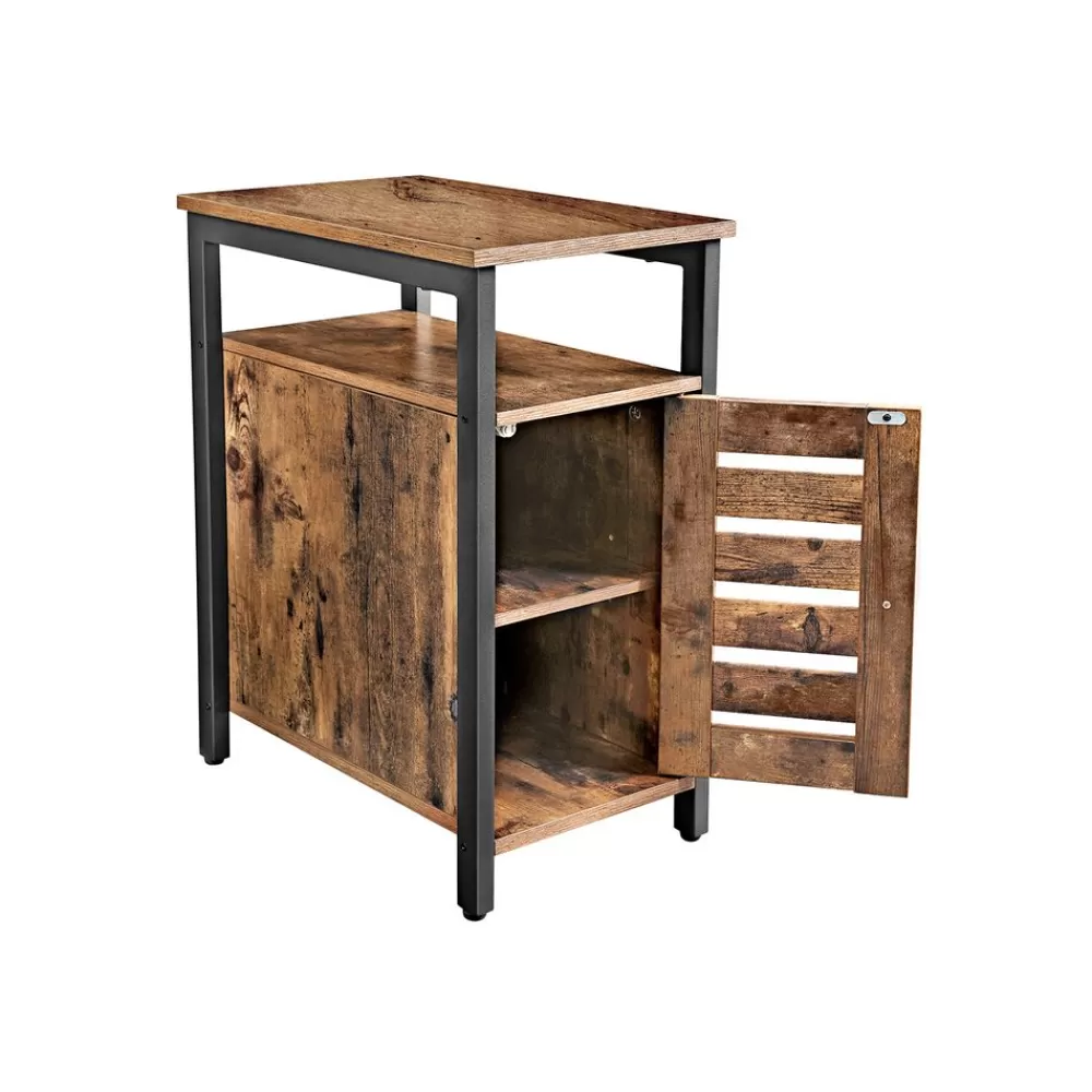 Sale SONGMICS Beistelltisch mit Schrank Industrielook