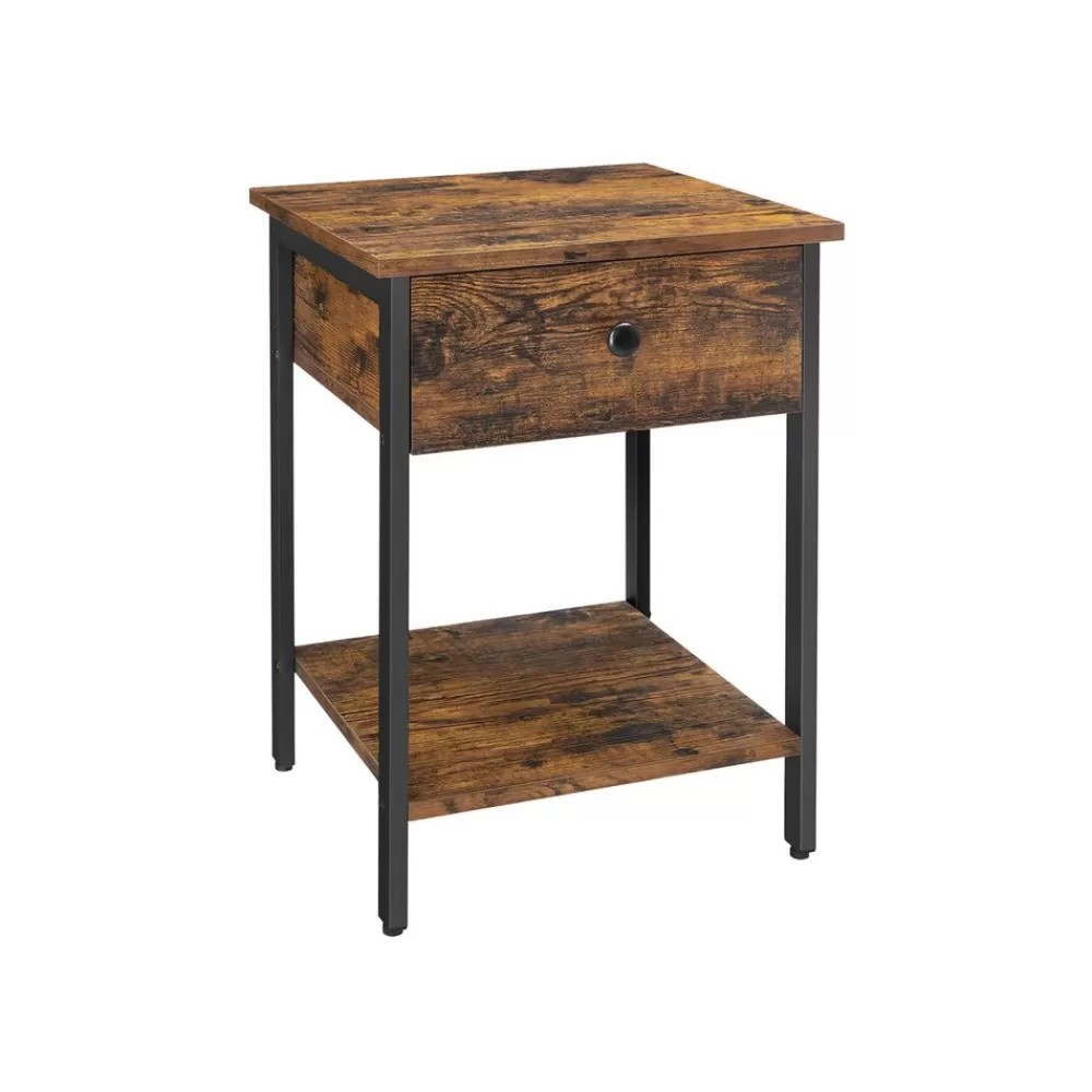 Flash Sale SONGMICS Beistelltisch mit Schublade Industrielook