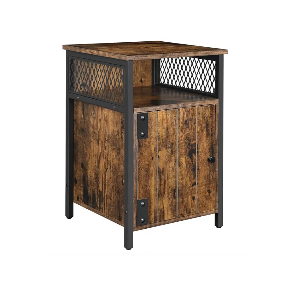 Best Sale SONGMICS Beistelltisch Vintagebraun-Schwarz