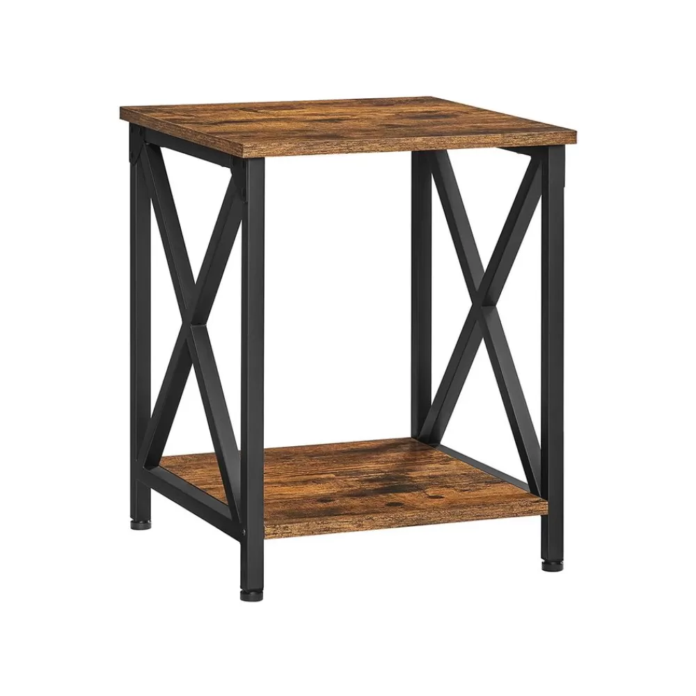 Clearance SONGMICS Beistelltisch vintagebraun-schwarz