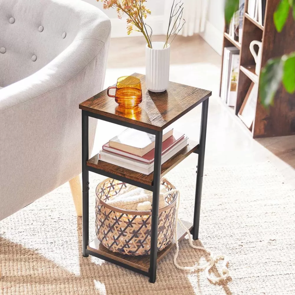 Fashion SONGMICS Beistelltisch vintagebraun-schwarz