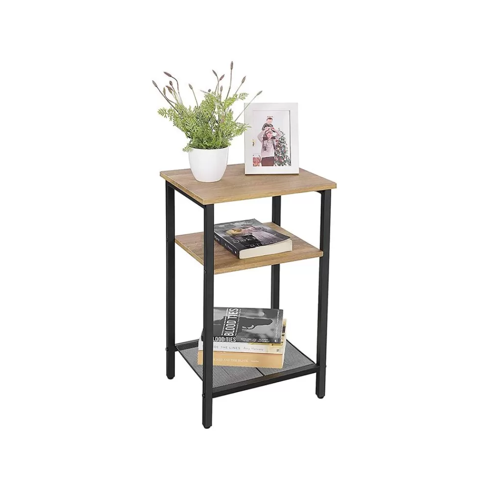 Shop SONGMICS Beistelltische 2er Set Honigbraun-Schwarz