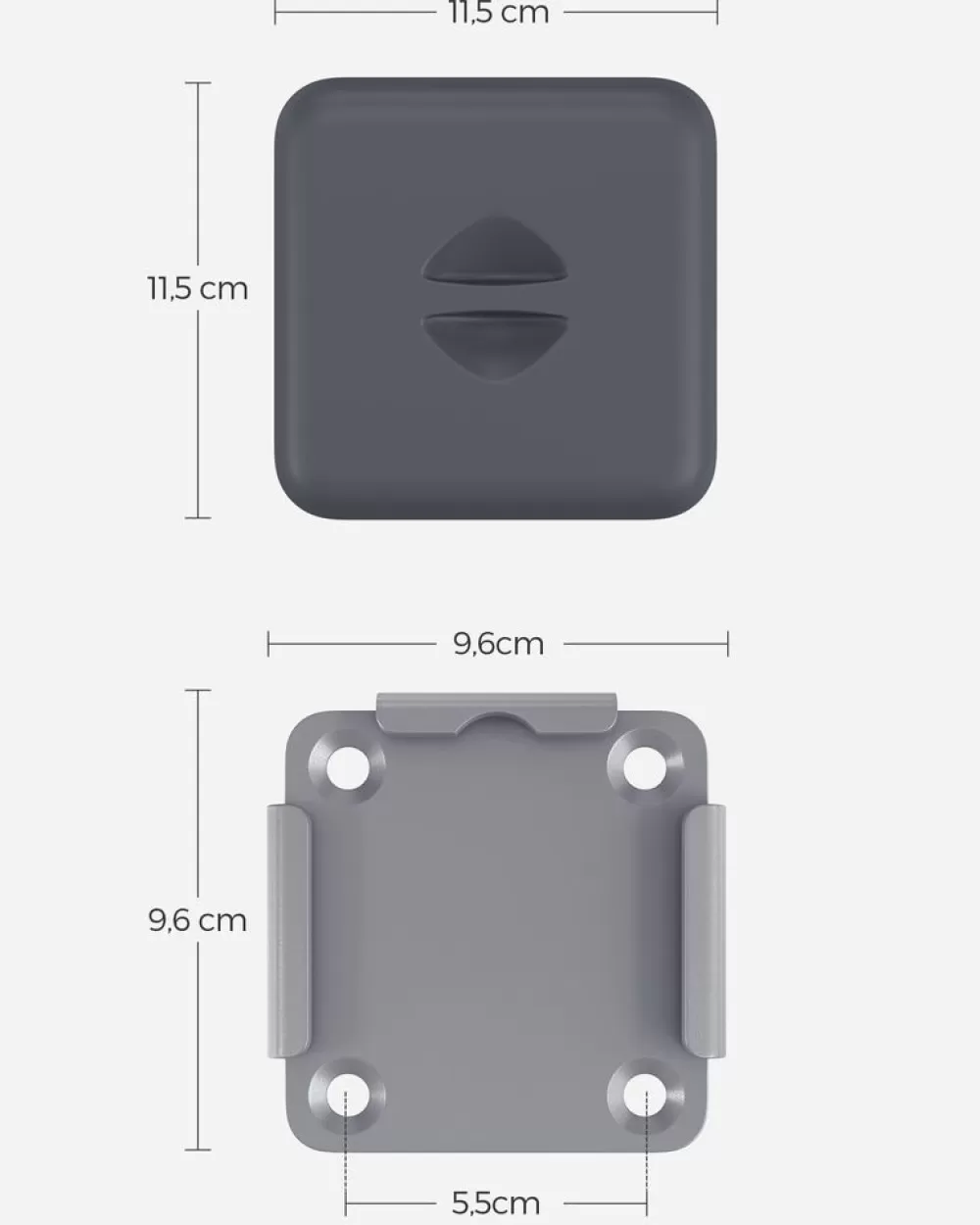 Shop SONGMICS Bodenhalterung für Seitenmarkisen-Pfosten mit Kunststoff-Deckel Grau