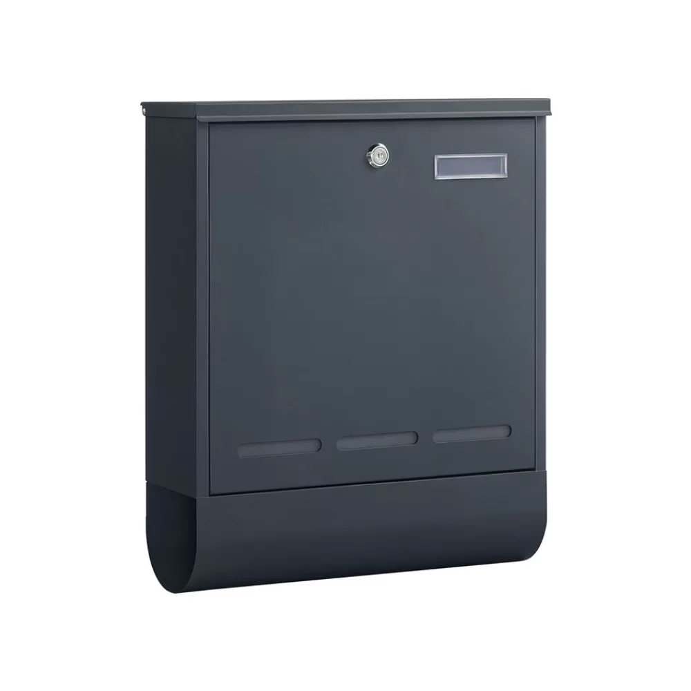 Sale SONGMICS Briefkasten mit Zeitungsfach und Namensschild Anthrazit