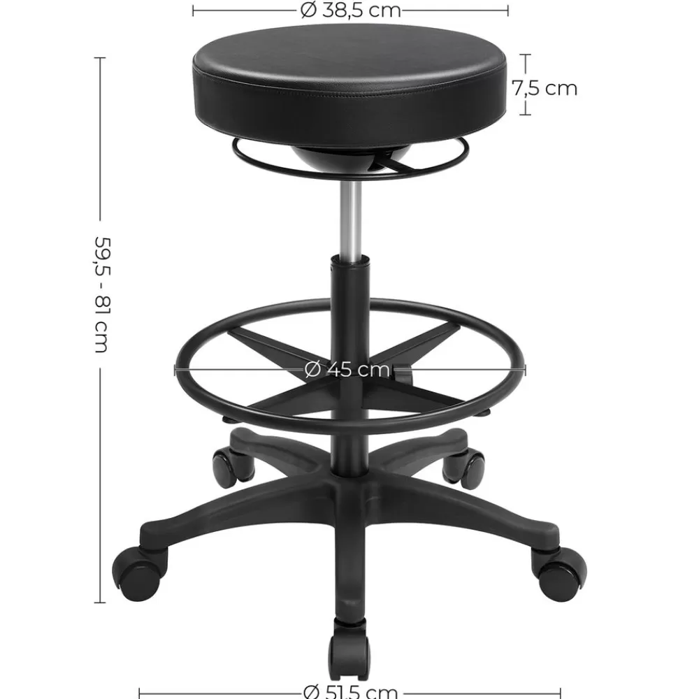 brohocker__cm_schwarz_5.webp Fashion SONGMICS Bürohocker 59,5-81 cm schwarz