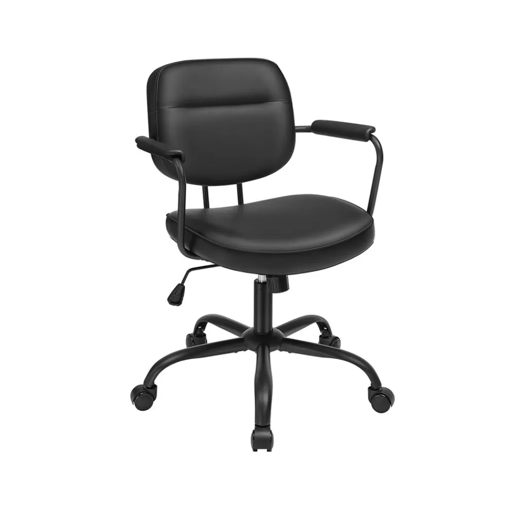 Discount SONGMICS Bürostuhl aus PU mit Armlehnen tintenschwarz