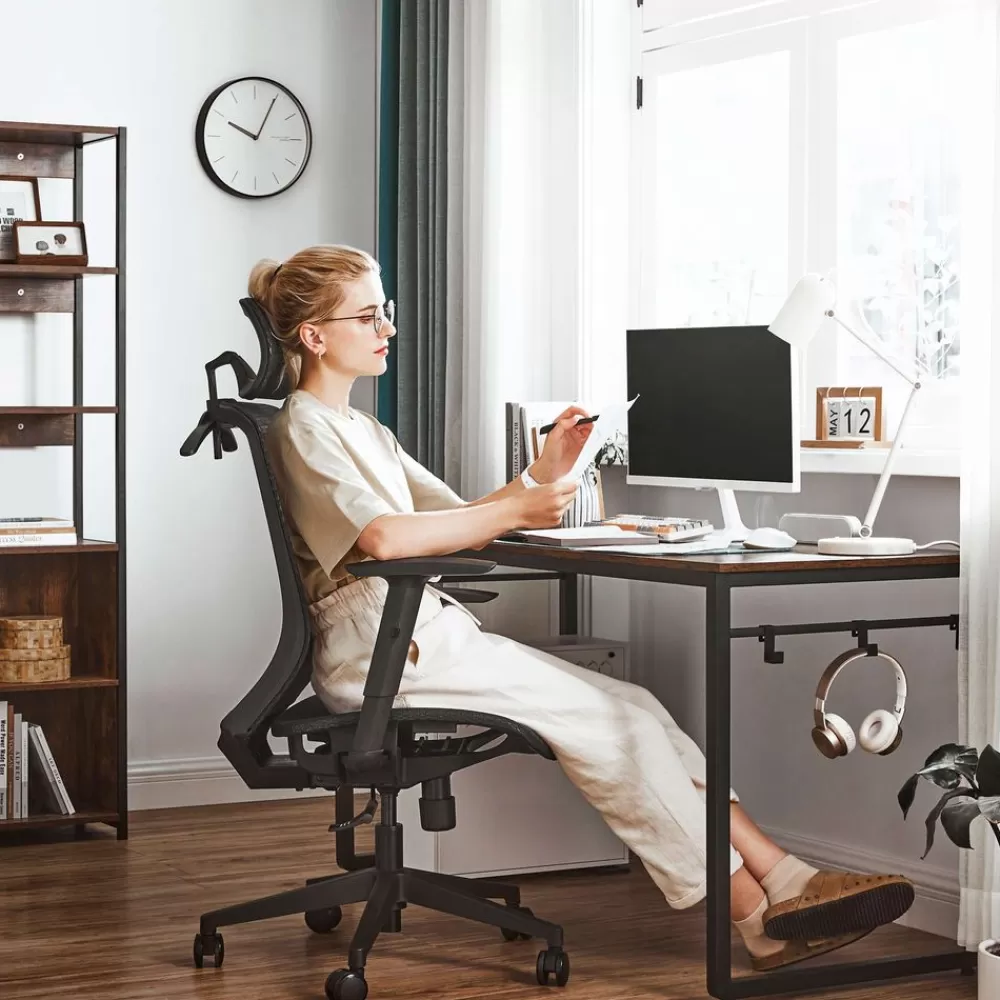 Hot SONGMICS Bürostuhl mit Kleiderbügel schwarz