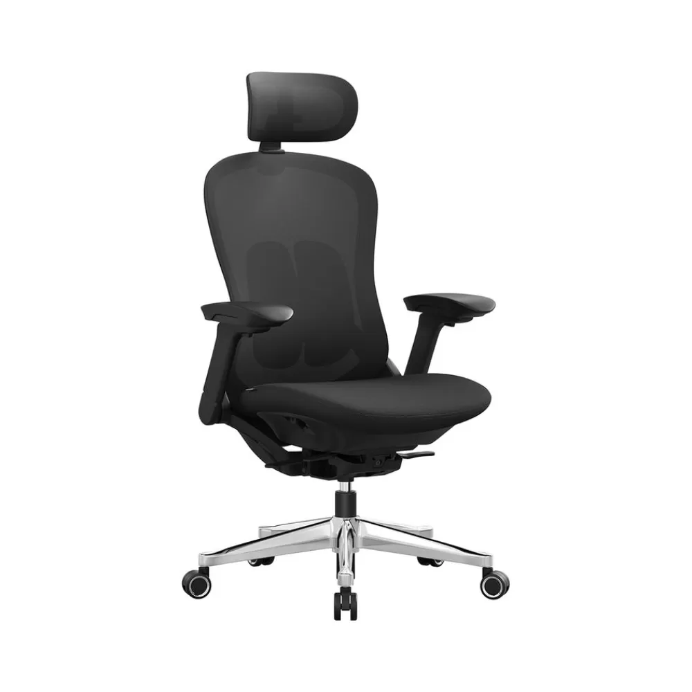 New SONGMICS Bürostuhl mit Rückenlehne ergonomisch und verstellbar tintenschwarz