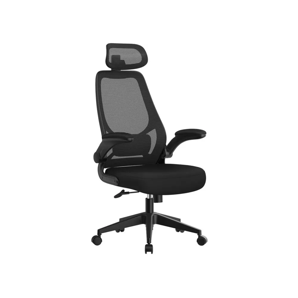 Clearance SONGMICS Bürostuhl mit verstellbaren Armlehnen Schwarz