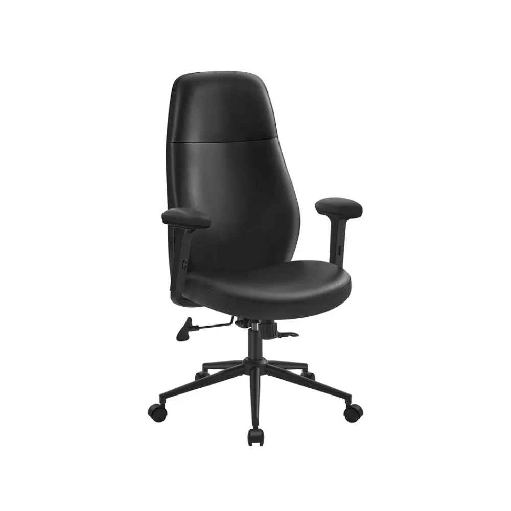 Discount SONGMICS Bürostuhl mit verstellbaren Armlehnen tintenschwarz