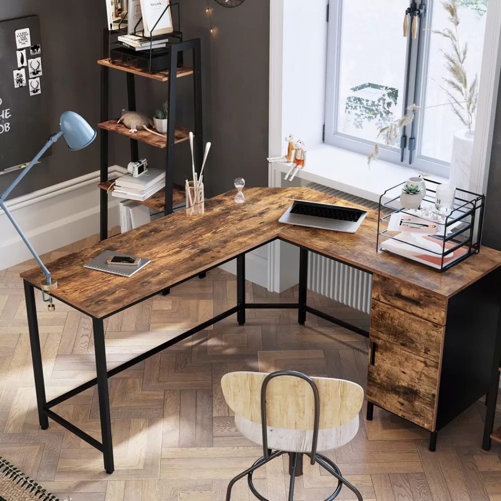 brotisch_mit_schrank_3.webp Cheap SONGMICS Bürotisch mit Schrank vintagebraun-schwarz