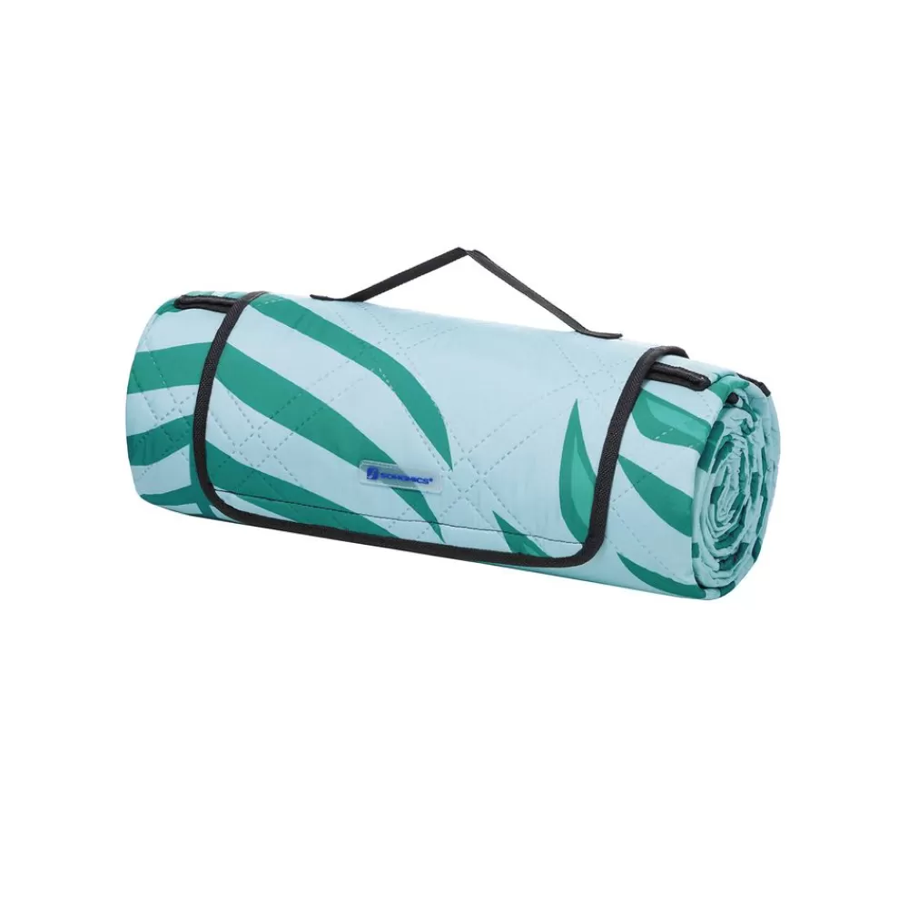 Hot SONGMICS Campingdecke blau mit tropischem Farn