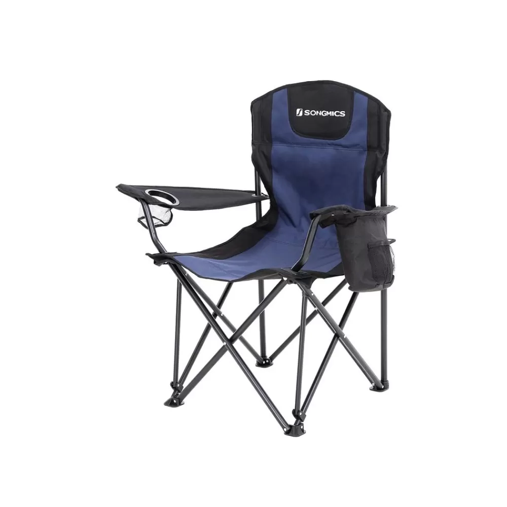 Cheap SONGMICS Campingstuhl mit Getränkehalter Schwarz-Blau