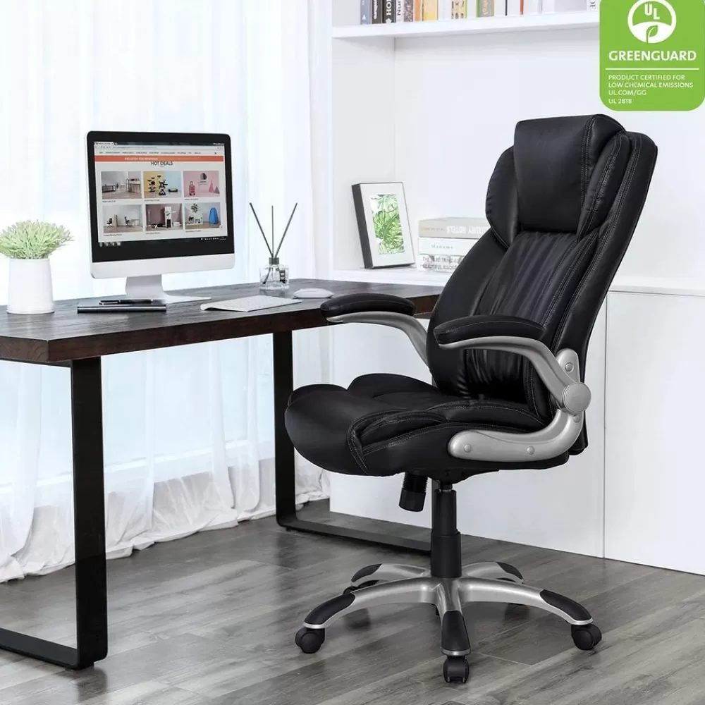 chefsessel_kunstleder_schwarz_2.webp Flash Sale SONGMICS Chefsessel Kunstleder Schwarz