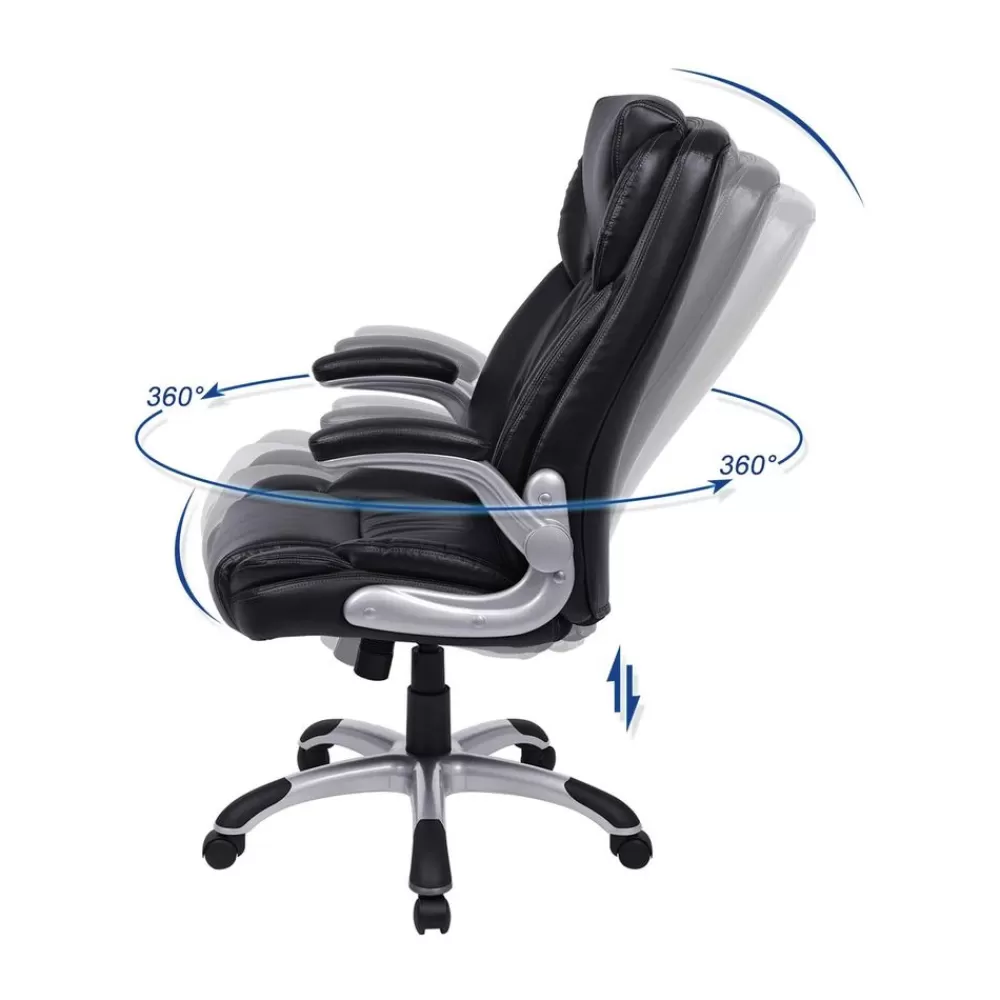 chefsessel_kunstleder_schwarz_4.webp Flash Sale SONGMICS Chefsessel Kunstleder Schwarz