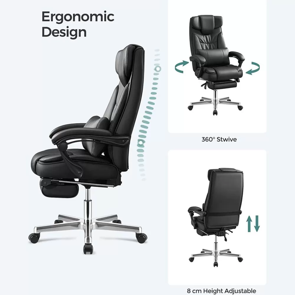 chefsessel_mit_kopfsttze__fuablage_3.webp Hot SONGMICS Chefsessel mit Kopfstütze & Fußablage