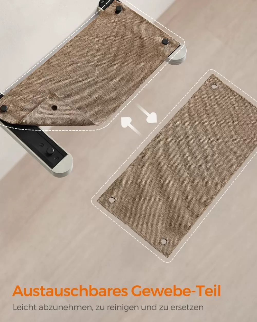 clickat_kollektion__nr__katzenhngematte_zur_wandmontage_6.webp Best SONGMICS Clickat Kollektion - Nr. 001 Katzenhängematte zur Wandmontage Haferflockenbraun-Kaffeebraun