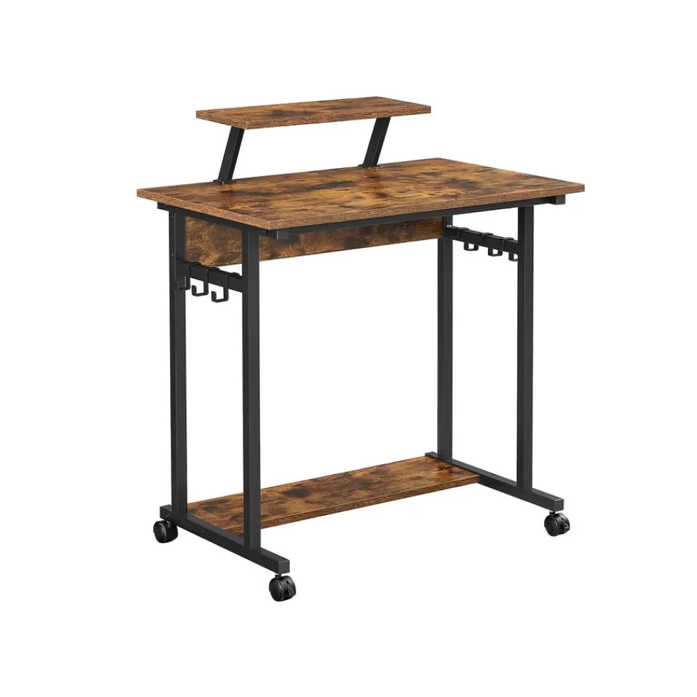 Best SONGMICS Computertisch mit Rollen 80 x 50 cm