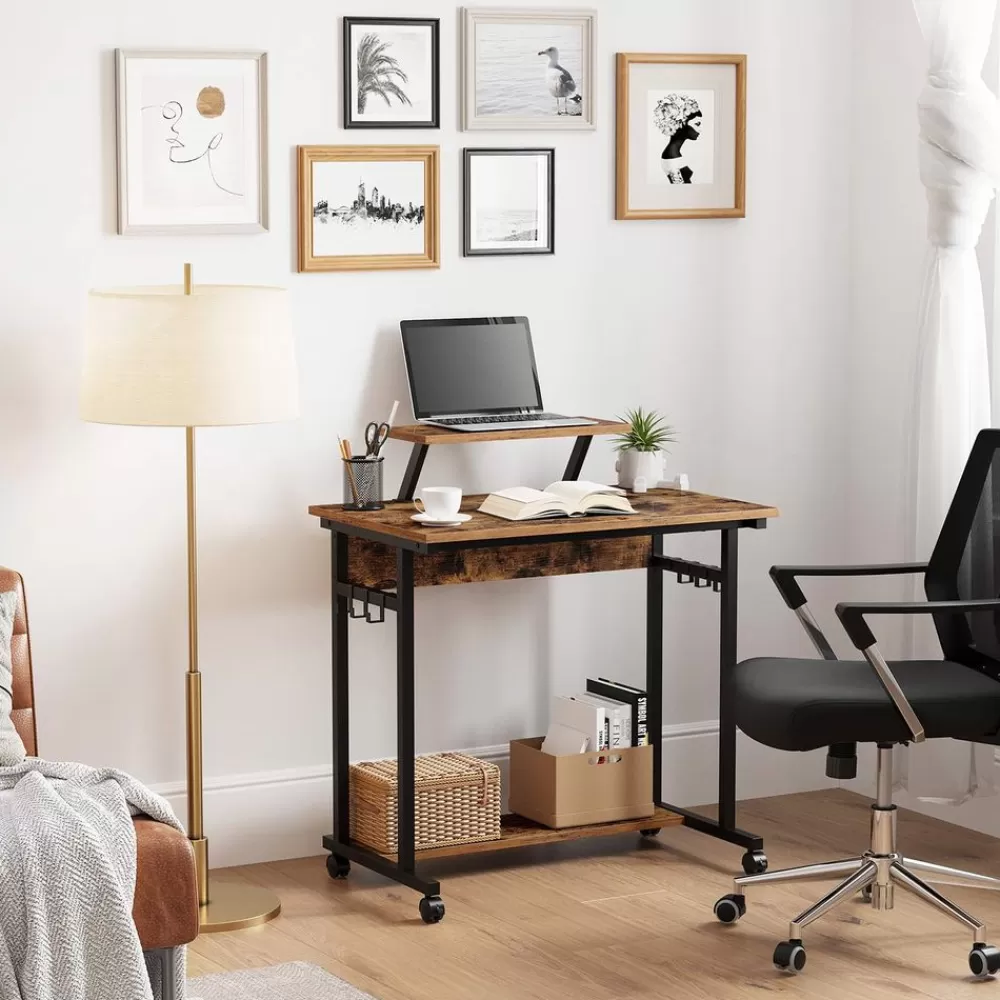 Best SONGMICS Computertisch mit Rollen 80 x 50 cm