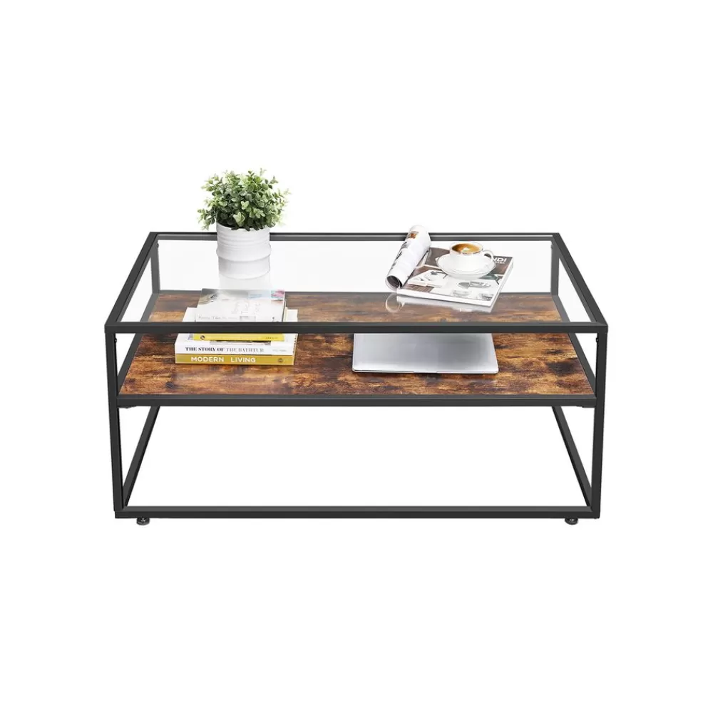 Best SONGMICS Couchtisch aus Hartglas