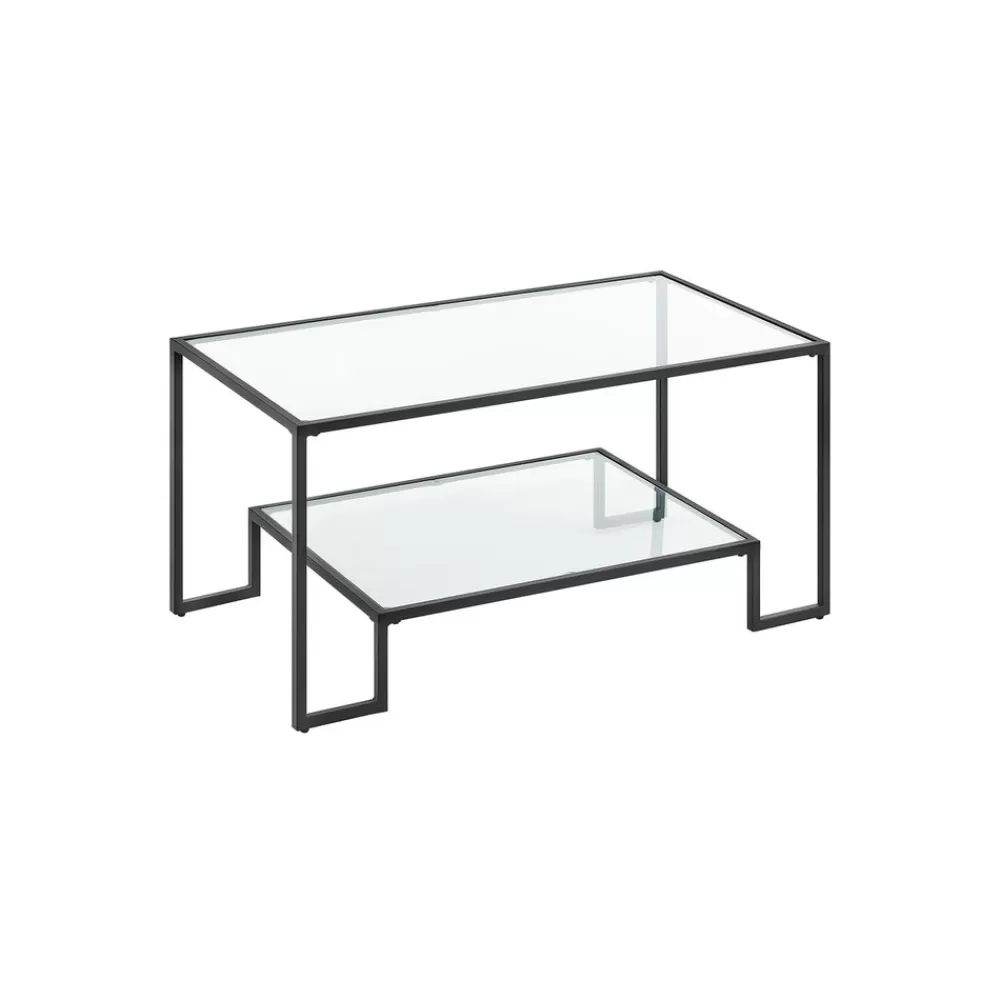 Clearance SONGMICS Couchtisch Glastisch Stahlgestell basisschwarz