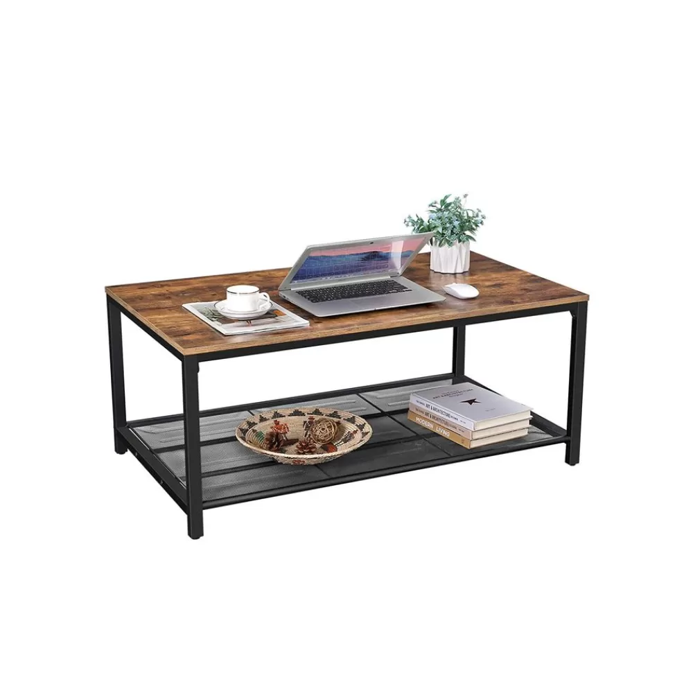 Fashion SONGMICS Couchtisch mit Gitterablage Industriestil