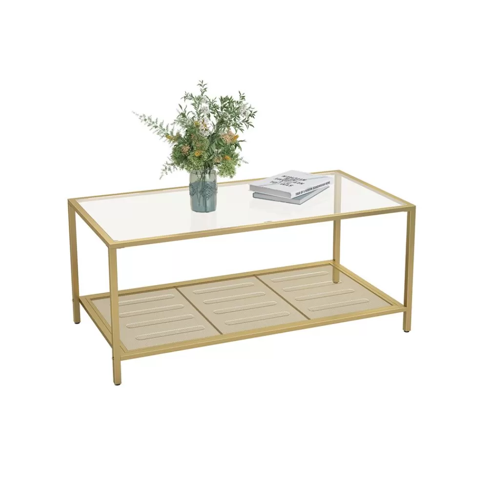 Cheap SONGMICS Couchtisch mit Oberfläche aus Hartglas