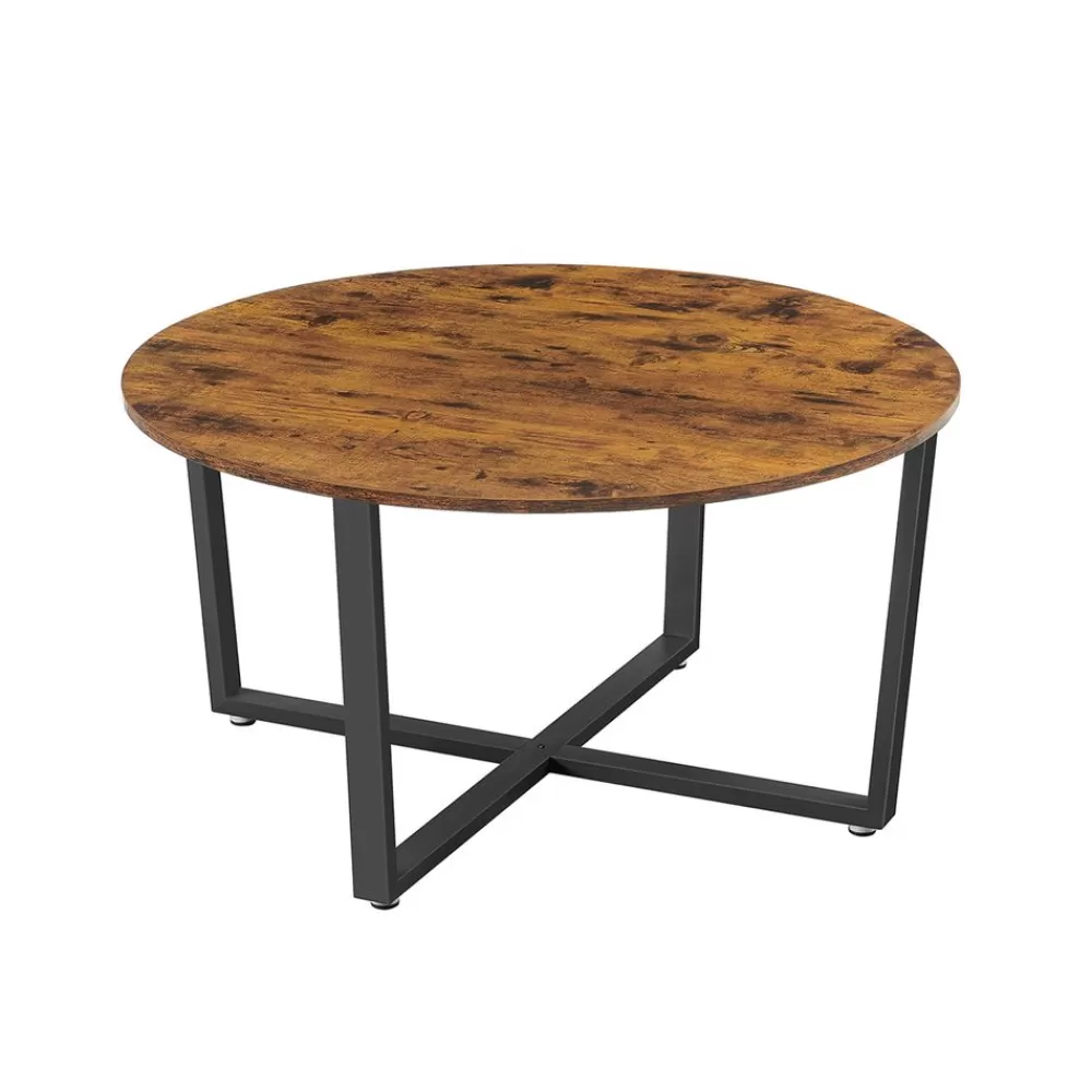 Sale SONGMICS Couchtisch rund vintagebraun-schwarz