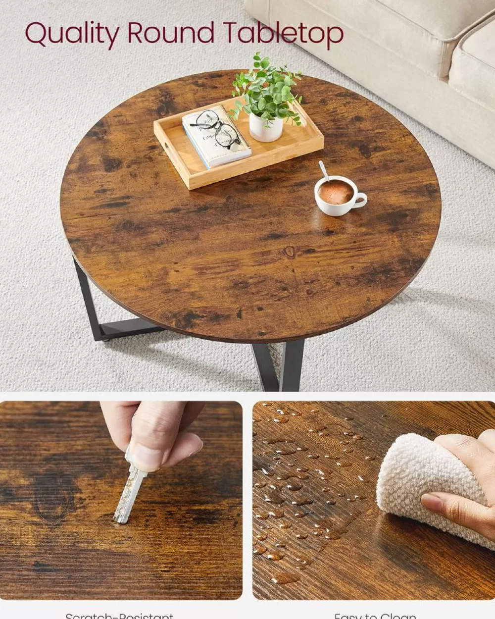 couchtisch_rund_2.webp Sale SONGMICS Couchtisch rund vintagebraun-schwarz