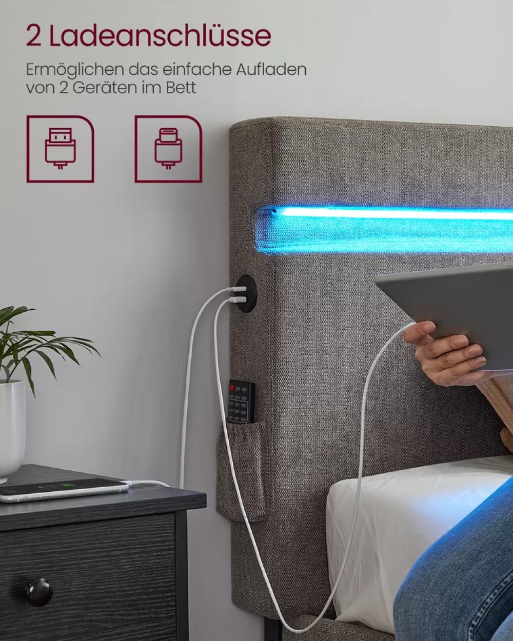 doppelbett_aus_metall__x__cm__ledbeleuchtung_dunkelgrau_11.webp Flash Sale SONGMICS Doppelbett aus Metall 140 x 190 cm LED-Beleuchtung dunkelgrau