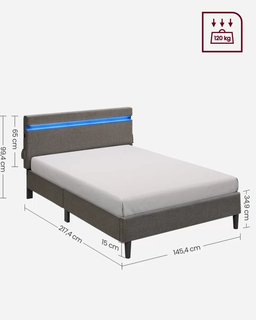 doppelbett_aus_metall__x__cm__ledbeleuchtung_dunkelgrau_15.webp Flash Sale SONGMICS Doppelbett aus Metall 140 x 190 cm LED-Beleuchtung dunkelgrau