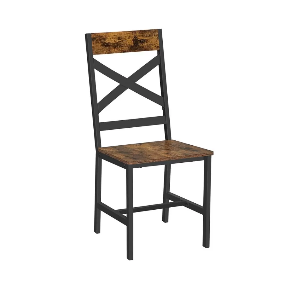Online SONGMICS Doppel-Essstühle Set mit 2 für Esszimmer Vintagebraun-Schwarz