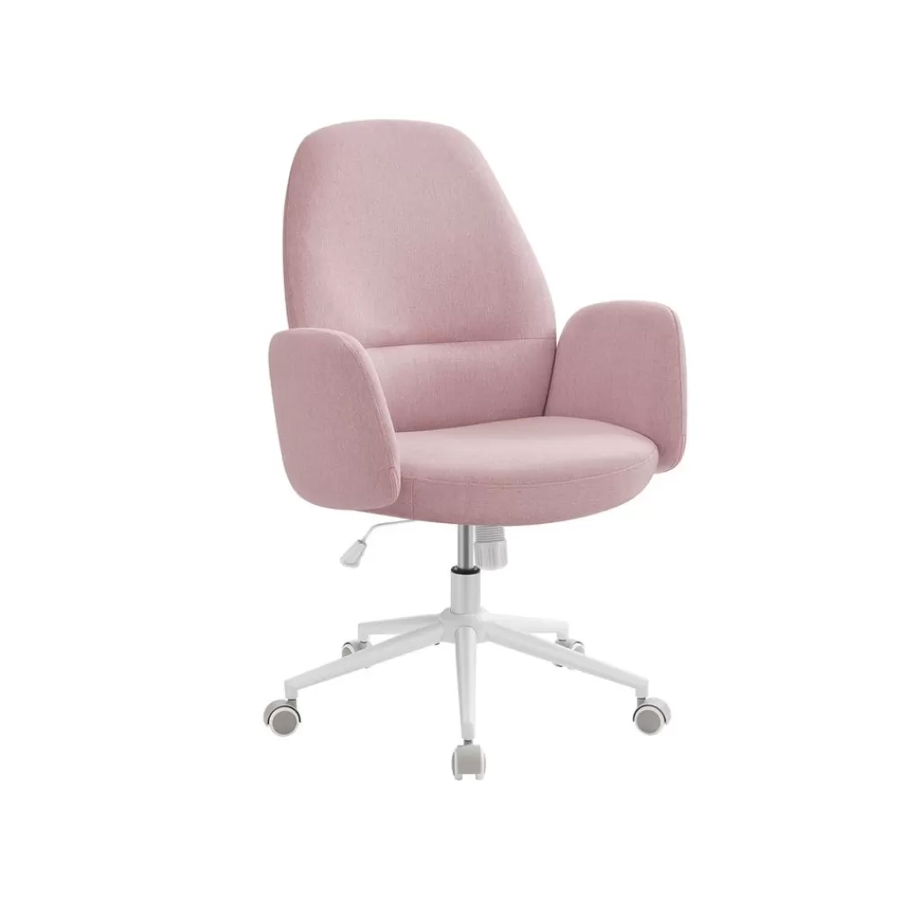 Best Sale SONGMICS Drehstuhl höhenverstellbar mit Armlehnen pastellrosa