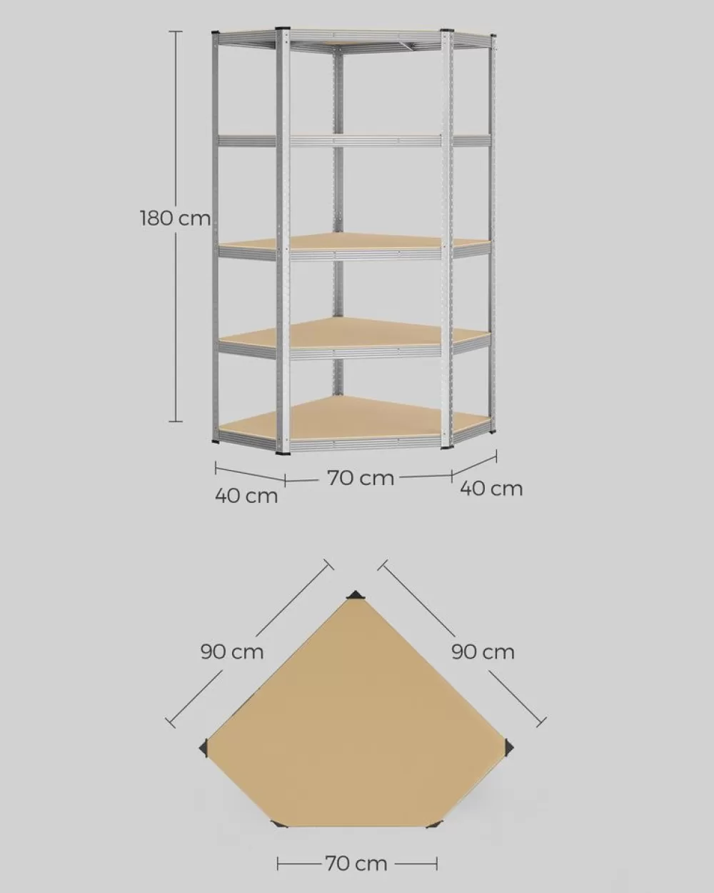 eckregal_bis__kg_belastbar_tintenschwarznaturbeige_13.webp Online SONGMICS Eckregal bis 875 kg belastbar tintenschwarz-naturbeige