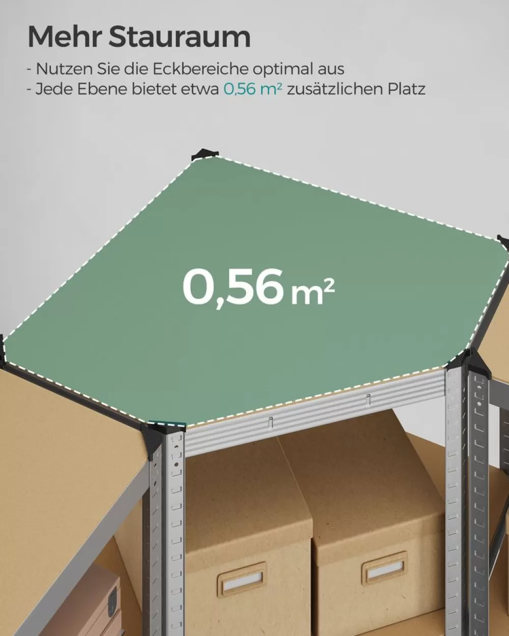 eckregalset__ebenen_aus_metall_silbernnaturbeige_2.webp Outlet SONGMICS Eckregal-Set 4 Ebenen aus Metall silbern-naturbeige