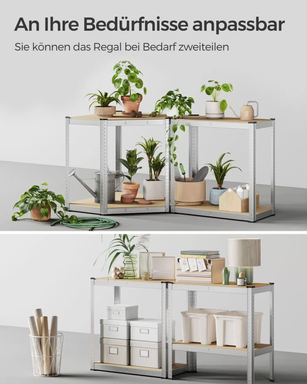 eckregalset__ebenen_aus_metall_silbernnaturbeige_6.webp Outlet SONGMICS Eckregal-Set 4 Ebenen aus Metall silbern-naturbeige