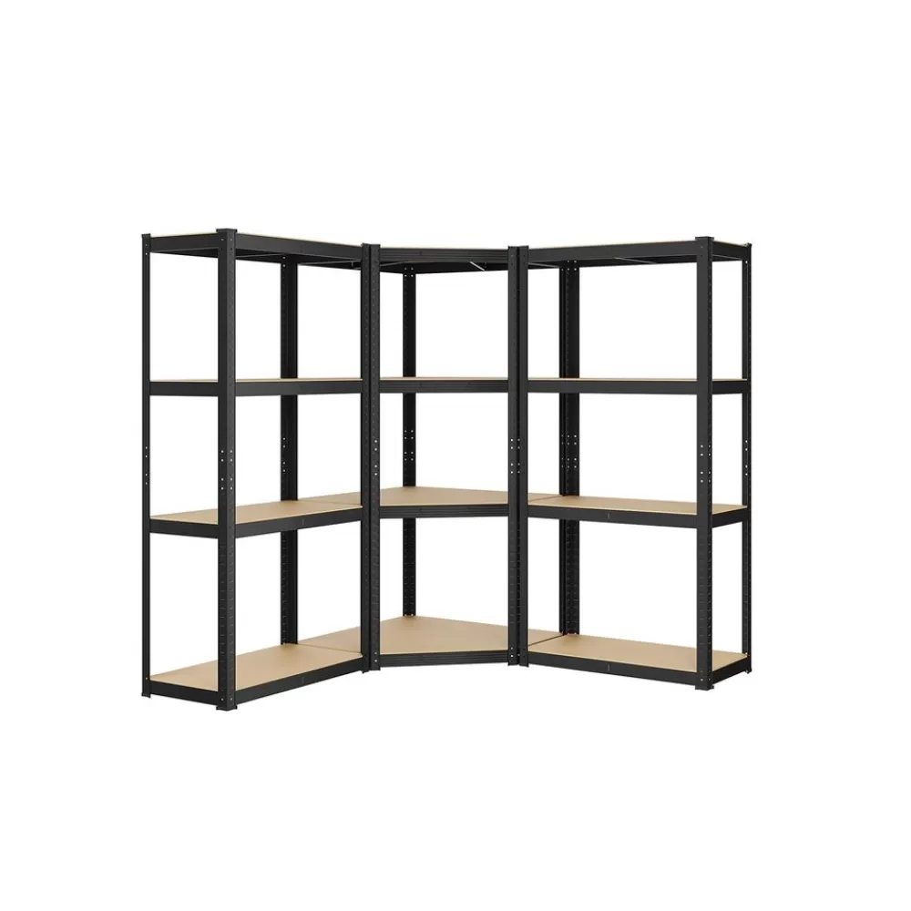 eckregalset__ebenen_aus_metall_silbernnaturbeige_8.webp Outlet SONGMICS Eckregal-Set 4 Ebenen aus Metall silbern-naturbeige