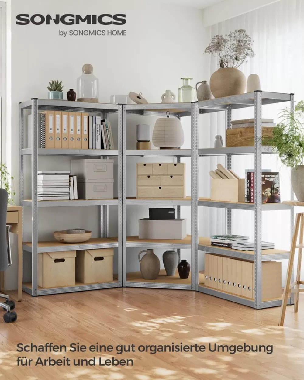 Store SONGMICS Eckregal-Set mit 5 Ebenen bis 2625 kg belastbar