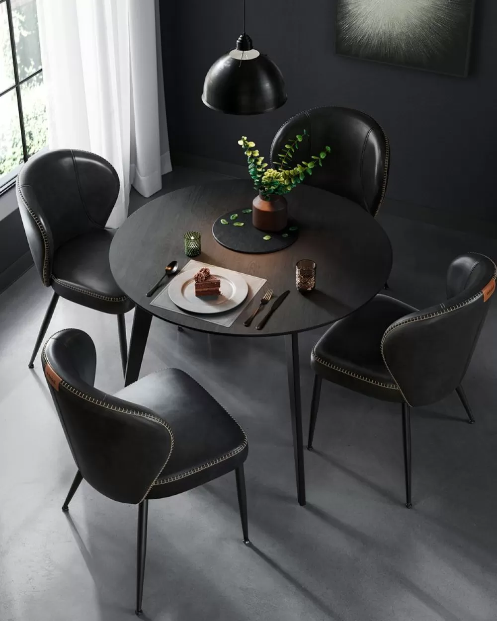 ekho_kollektion__esszimmersthle_er_set_tintenschwarz_2.webp Online SONGMICS EKHO Kollektion - Esszimmerstühle 2er Set tintenschwarz