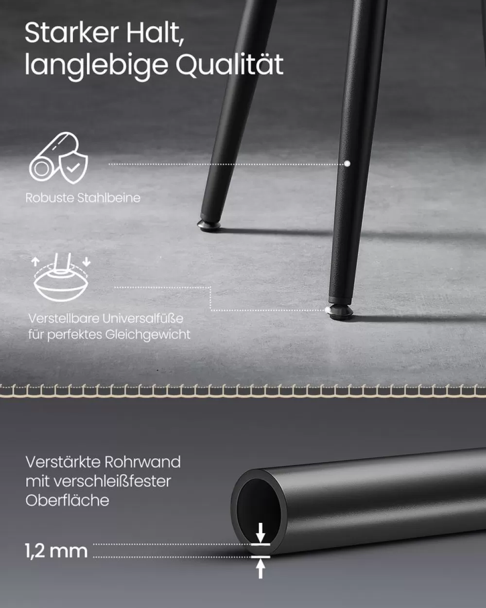 ekho_kollektion__esszimmersthle_er_set_tintenschwarz_4.webp Online SONGMICS EKHO Kollektion - Esszimmerstühle 2er Set tintenschwarz