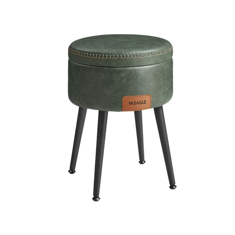 Best Sale SONGMICS EKHO Kollektion - Runder Sitzhocker Schminktisch Hocker Ottoman