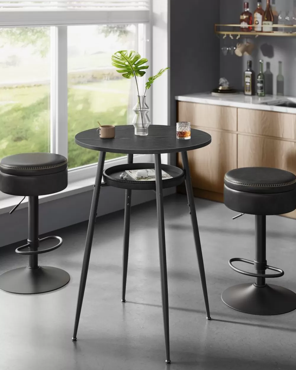 Hot SONGMICS EKHO Kollektion Bartisch mit Stauraum Mid-Century-Modern-Stil