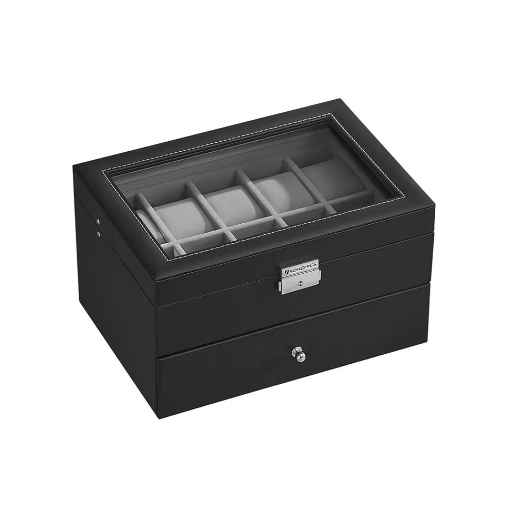 Discount SONGMICS Elegante Uhrenbox für 20 Uhren