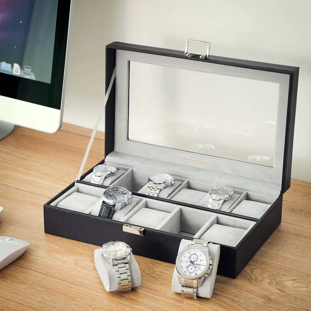 elegante_uhrenbox_fr__uhren_2.webp Online SONGMICS Elegante Uhrenbox für 11 Uhren Schwarz