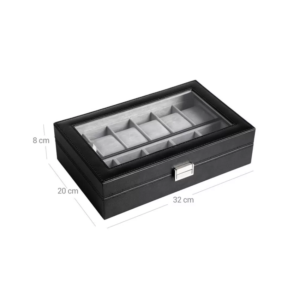 elegante_uhrenbox_fr__uhren_6.webp Online SONGMICS Elegante Uhrenbox für 11 Uhren Schwarz