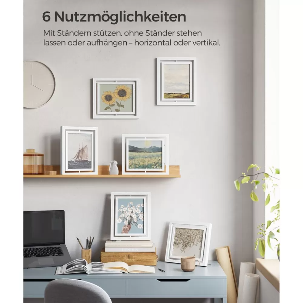 Outlet SONGMICS 2er Set drehbare Bilderrahmen für Fotos in 20,3 x 25,4 cm (8 x 10 Zoll)