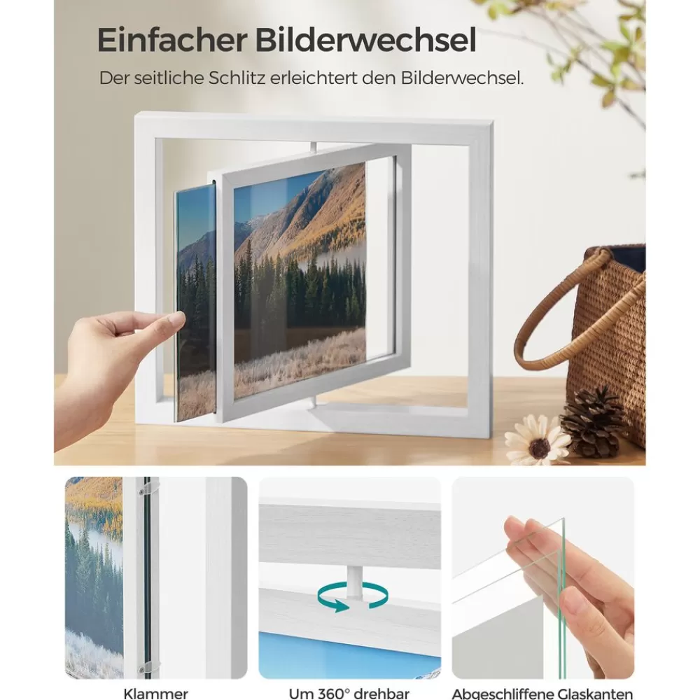 Outlet SONGMICS 2er Set drehbare Bilderrahmen für Fotos in 20,3 x 25,4 cm (8 x 10 Zoll)