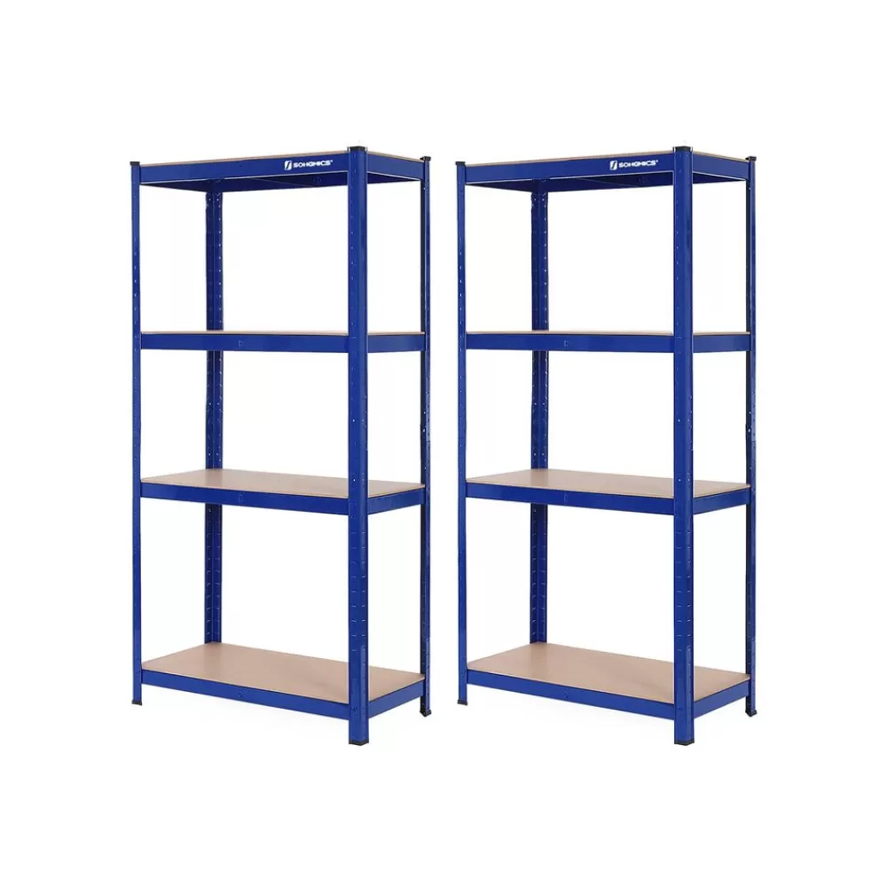 Store SONGMICS 2er Set Kellerregal 160 cm hoch Blau